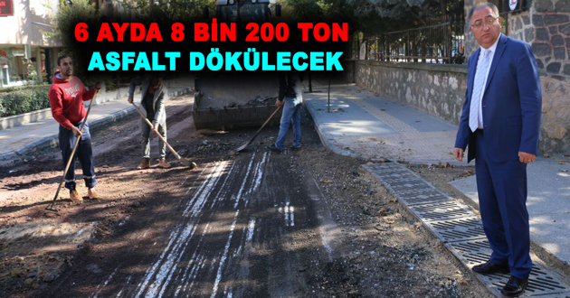 6 AYDA 8 BİN 200 TON ASFALT DÖKÜLECEK