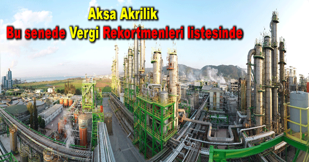 Aksa Akrilik Bu senede Vergi Rekortmenleri listesinde