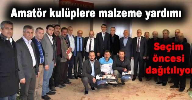 Amatör kulüplere malzeme yardımı