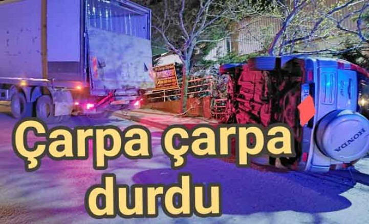 ARMUTLU’DA FRENİ BOŞALAN ARAÇ ORTALIĞI SAVAŞ ALANINA ÇEVİRDİ!