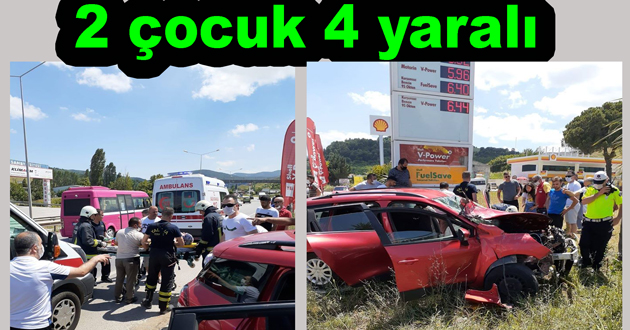 Bursa yolunda Benzin istasyonuna çarptı
