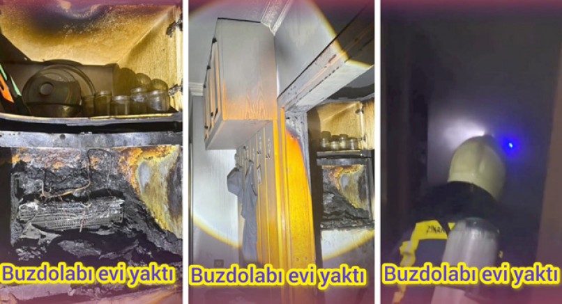 BUZDOLABI EVİ YAKTI