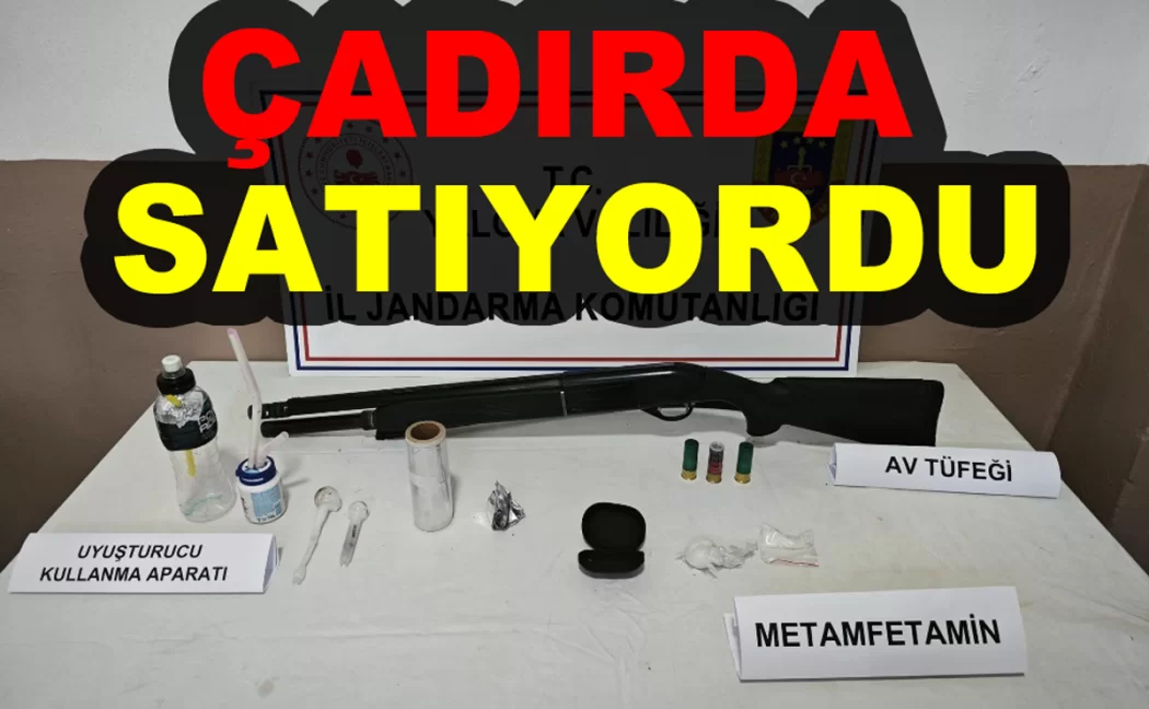 ÇADIR KURDU UYUŞTURUCU SATARKEN YAKALANDI