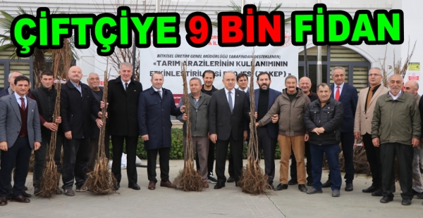ÇİFTÇİYE 9 BİN FİDAN DAĞITILDI