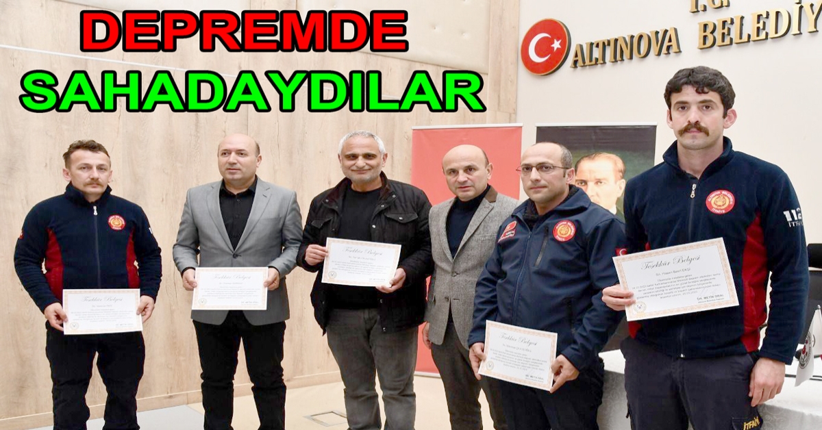 DEPREM KAHRAMANLARINA TEŞEKKÜR BELGESİ