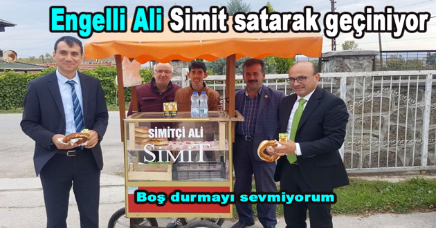 Engelli Ali Simit satarak geçiniyor