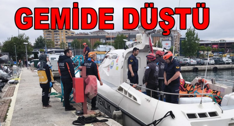 GEMİDE YARALANAN PERSONELE MÜDAHALE EDİLDİ 