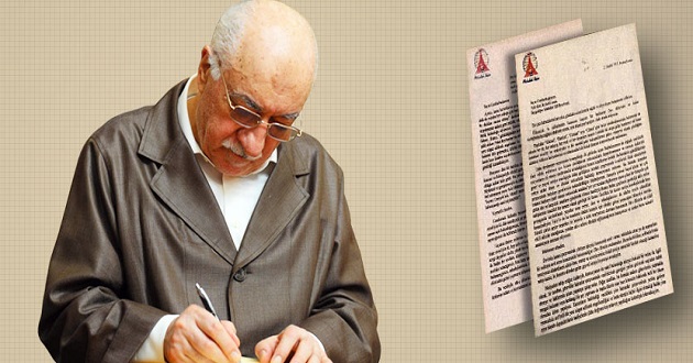 GÜLEN'İN YAZDIĞI ORJİNAL MEKTUP YAYINLANDI