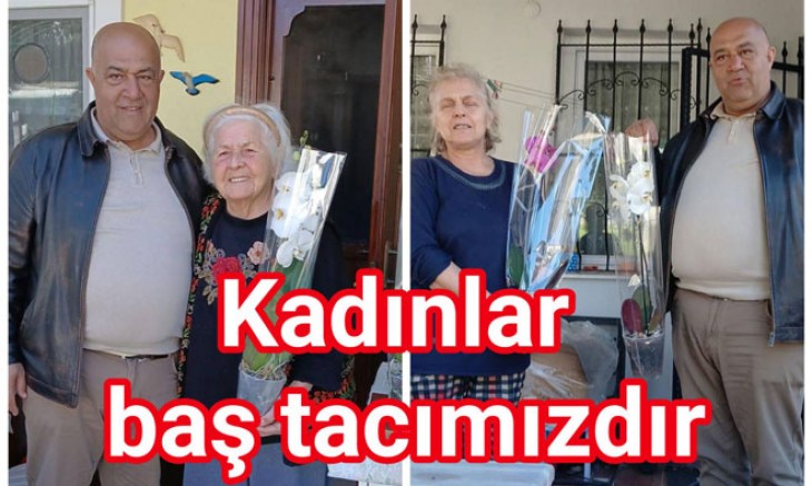 GÜNEYKÖY MUHTARI KADINLARA ORKİDE DAĞITTI