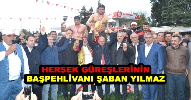 HERSEK GÜREŞLERİNİN BAŞPEHLİVANI ŞABAN YILMAZ OLDU