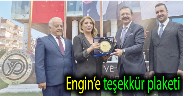 HİSARCIKLIOĞLU 'NDAN ENGİN 'E PLAKET