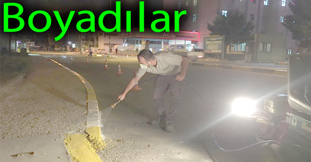 ​Kaldırımlar boyandı