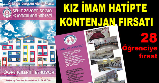 KIZ İMAM HATİPTE KONTENJAN FIRSATI