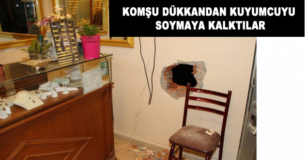 KOMŞU DÜKKANDAN KUYUMCUYU SOYMAYA KALKTILAR