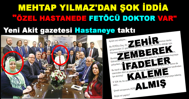 MEHTAP YILMAZ'DAN ŞOK İDDİA 