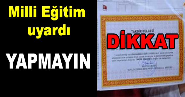 MİLLİ EĞİTİM UYARDI 