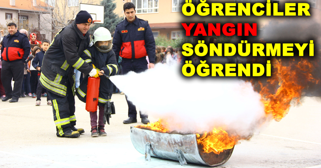 ÖĞRENCİLER YANGIN SÖNDÜRMEYİ ÖĞRENDİ