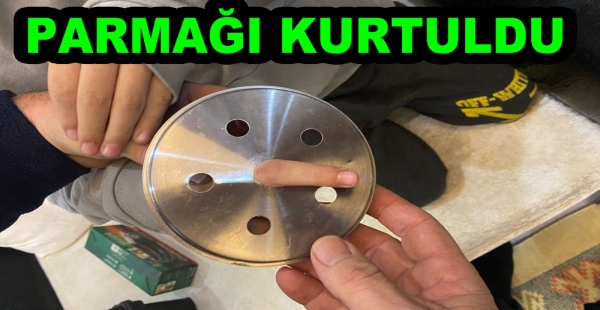 PARMAĞI SIKIŞTI İTFAİYE KURTARDI