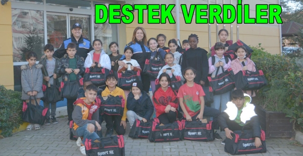 POLİSTEN ÇOCIKLARA EĞİTİM SPOR DESTEĞİ GELDİ