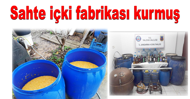 Sahte içki fabrikası kurmuş