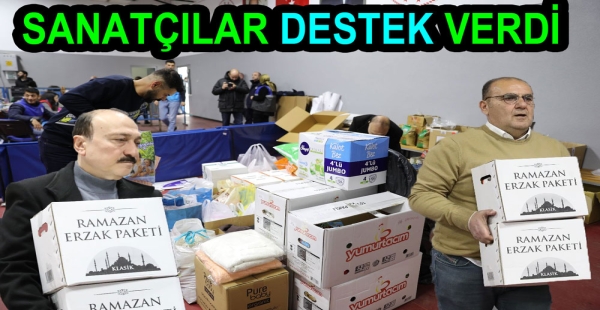 SANATÇILAR YARDIM TOPLADI
