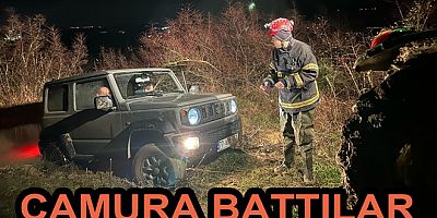 ÇAMURA SAPLANDI İTFAİYE KURTARDI
