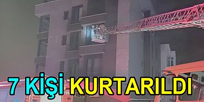 ÇİFTLİKKÖY’DE 7 KİŞİ YANGINDAN KURTARILDI