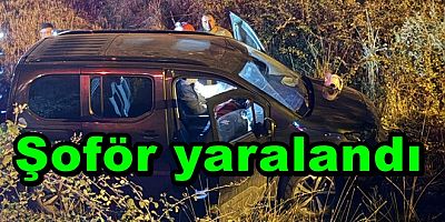 ÇİFTLİKKÖY’DE TİCARİ ARAÇ 4 METRELİK UÇURUMA DEVRİLDİ