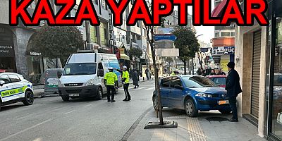 FATİH CADDESİNDE KAZA YAPTILAR