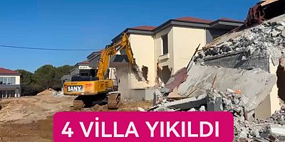 FISTIKLI’DA KAÇAK VİLLALAR YIKILDI