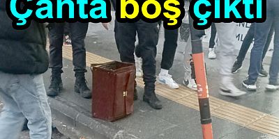 Fünye ile patlatılan çantanı boş çıktı