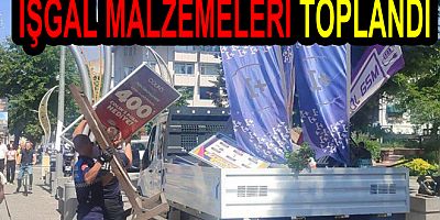 KALDIRIMLARI İŞGAL EDEN MALZEMELER TOPLANDI