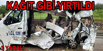 KAMYON MİNİBÜSÜ KAĞIT GİBİ YIRTTI