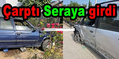 KAZADA OTOMOBİL SERAYA GİRDİ, 1 YARALI