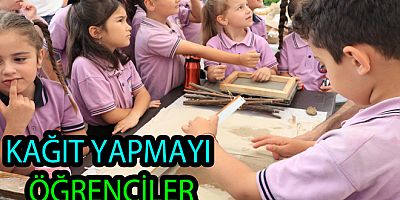 KÜÇÜK ÖĞRENCİLER KAĞIT YAPTI