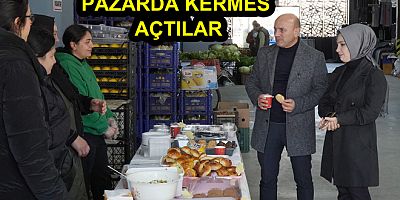 OKUL İÇİN PAZARDA KERMES AÇTILAR