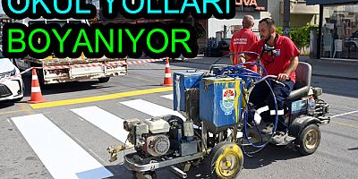 OKULLARIN YAYA YOL ÇİZGİLERİ YENİLENİYOR