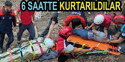 ORMANDA DÜŞTÜLER 6 SAATTE KURTARILDILAR