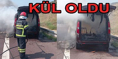 OTOBANDA ARAÇ KÜL OLDU