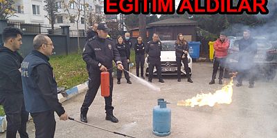 POLİSE YANGIN EĞİTİMİ VERİLDİ