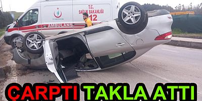 TAKLA ATAN ARAÇTAN YARALI ÇIKTI