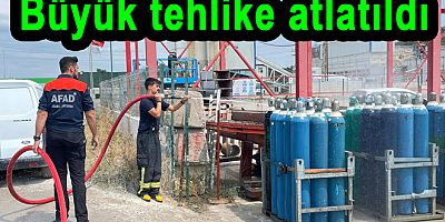 TAŞKÖPRÜ'DE OKSİJEN TÜPLERİNE SIZAN HİDROLİK SIVI KORKUTTU