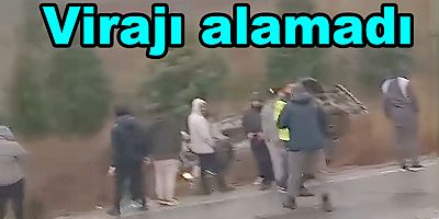 YAĞMURDA VIRAJI ALAMADI, SÜRÜCÜ YARALANDI