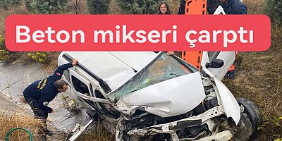 YALOVA DA BETON MİKSERİ ÇARPTI 2 YARALI