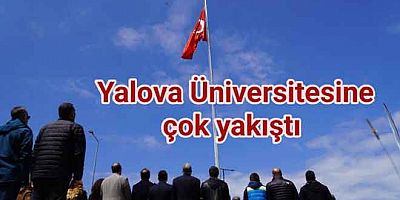 YALOVA’DA DEV BAYRAK GÖNDERE ÇEKİLDİ