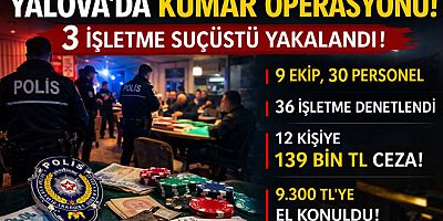 YALOVA’DA KUMAR OPERASYONUNDA 3 ISLETME KAPATILACAK