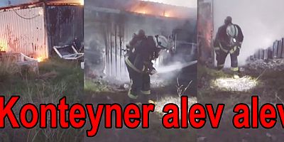 YALOVA'DA YANAN KONTEYNER KÜL OLDU