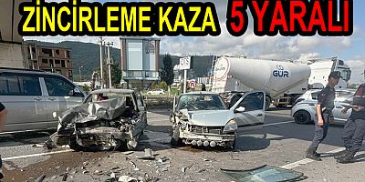 YALOVA’DA ZİNCİRLEME KAZADA 5 KİŞİ YARALANDI