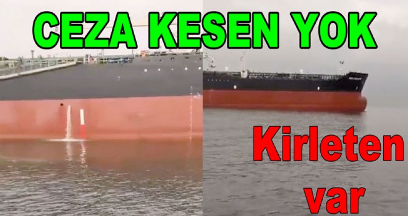 TANKER YALOVA'DA DENİZİ KİRLETİYOR YETKİLİLER SEYREDİYOR