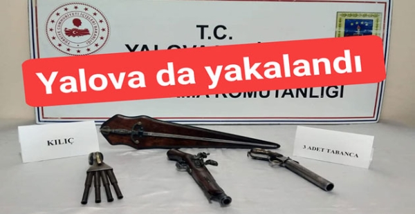 Tarihi 3 tabanca ele geçirildi